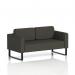 The Brixworth Sofa, featuring a dynamic design and sleek black legs, is upholstered in Main Line Flax Fabric. Its 2-seater size makes it perfect for any modern living space.