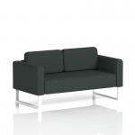 Brixworth Sofa 2 Seater With White Legs In Rivet Fabric - Charcoal SF000117