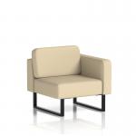 Brixworth Modular Seating Left Unit With Black Legs In Sumi Fabric - Zen SF000325