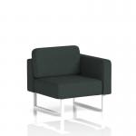 Brixworth Modular Seating Left Unit With White Legs In Rivet Fabric - Charcoal SF000333