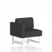 The photo displays a sleek and modern Dynamic Modular Seating Brixworth Modular Seating right unit, featuring white legs and upholstered in synergy fabric. Its modular design allows for customizable seating arrangements to fit any space.