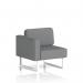 This image shows a sleek and modern Dynamic Modular Seating Brixworth modular seating right unit, featuring white legs and upholstered in Synergy fabric. The versatile design allows for ease in rearranging and creating a customizable seating arrangement.