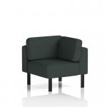 Brixworth Modular Seating Corner Unit With Black Legs In Rivet Fabric - Charcoal SF000441