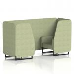 Brixworth 2 Seater Booth With Black Legs In Rivet Fabric - Burnish Panels And Sofa SF000512