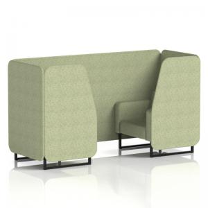 Brixworth 2 Seater Booth With Black Legs In Rivet Fabric - Burnish