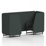 Brixworth 2 Seater Booth With Black Legs In Rivet Fabric - Charcoal Panels And Sofa SF000513