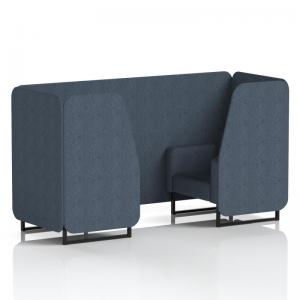 Brixworth 2 Seater Booth With Black Legs In Rivet Fabric - Crucible
