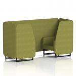 Brixworth 2 Seater Booth With Black Legs In Rivet Fabric - Olive Panels And Sofa SF000515