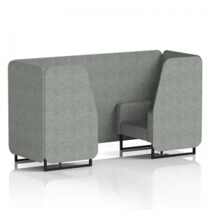 Brixworth 2 Seater Booth With Black Legs In Rivet Fabric - Prime