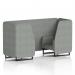 Brixworth 2 Seater Booth With Black Legs In Rivet Fabric - Prime Panels And Sofa SF000516