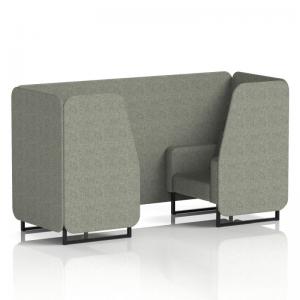 Brixworth 2 Seater Booth With Black Legs In Rivet Fabric - Vitreous