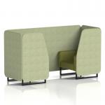 Brixworth 2 Seater Booth With Black Legs In Rivet Fabric - Burnish Panels And Olive Sofa SF000542