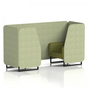 Brixworth 2 Seater Booth With Black Legs In Rivet Fabric - Burnish