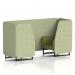 Brixworth 2 Seater Booth With Black Legs In Rivet Fabric - Burnish Panels And Olive Sofa SF000542