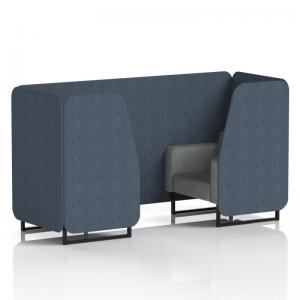 Brixworth 2 Seater Booth With Black Legs In Rivet Fabric - Crucible