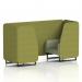 Brixworth 2 Seater Booth With Black Legs In Rivet Fabric - Olive Panels And Burnish Sofa SF000545