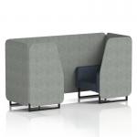 Brixworth 2 Seater Booth With Black Legs In Rivet Fabric - Prime Panels And Crucible Sofa SF000546