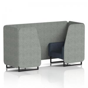 Brixworth 2 Seater Booth With Black Legs In Rivet Fabric - Prime