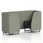 Brixworth 2 Seater Booth With Black Legs In Rivet Fabric - Vitreous Panels And Charcoal Sofa SF000547