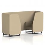 Brixworth 2 Seater Booth With Black Legs In Main Line Flax Fabric - Upminster Panels And Bank Sofa SF000558