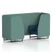 Brixworth 2 Seater Booth With Black Legs In Sumi Fabric - Handa Panels And Uto Sofa SF000566