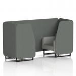 Brixworth 2 Seater Booth With Black Legs In Sumi Fabric - Kobe Panels And Tokyo Sofa SF000567