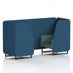 Brixworth 2 Seater Booth With Black Legs In Sumi Fabric - Uto Panels And Handa Sofa SF000570