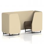 Brixworth 2 Seater Booth With Black Legs In Sumi Fabric - Zen Panels And Osaka Sofa SF000571