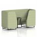 Brixworth 2 Seater Booth With Black Legs And Black Table With Black Leg In Rivet Fabric - Burnish Panels And Sofa SF000572