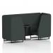 Brixworth 2 Seater Booth With Black Legs And Black Table With Black Leg In Rivet Fabric - Charcoal Panels And Sofa SF000573