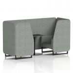 Brixworth 2 Seater Booth With Black Legs And Black Table With Black Leg In Rivet Fabric - Prime Panels And Sofa SF000576