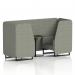 Brixworth 2 Seater Booth With Black Legs And Black Table With Black Leg In Rivet Fabric - Vitreous Panels And Sofa SF000577