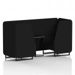 Brixworth 2 Seater Booth With Black Legs And Black Table With Black Leg In X2 Fabric - Diameter Panels And Sofa SF000580