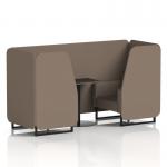 Brixworth 2 Seater Booth With Black Legs And Black Table With Black Leg In X2 Fabric - Theory Panels And Sofa SF000583