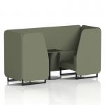 Brixworth 2 Seater Booth With Black Legs And Black Table With Black Leg In Main Line Flax Fabric - Monument Panels And Sofa SF000585