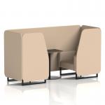 Brixworth 2 Seater Booth With Black Legs And Black Table With Black Leg In Synergy Fabric - Affix Panels And Sofa SF000590