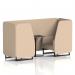 Brixworth 2 Seater Booth With Black Legs And Black Table With Black Leg In Synergy Fabric - Affix Panels And Sofa SF000590