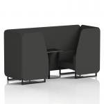 Brixworth 2 Seater Booth With Black Legs And Black Table With Black Leg In Synergy Fabric - Mix Panels And Sofa SF000592