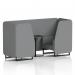 Brixworth 2 Seater Booth With Black Legs And Black Table With Black Leg In Synergy Fabric - Partner Panels And Sofa SF000594