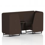 Brixworth 2 Seater Booth With Black Legs And Black Table With Black Leg In Synergy Fabric - Wed Panels And Sofa SF000595