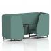 Brixworth 2 Seater Booth With Black Legs And Black Table With Black Leg In Sumi Fabric - Handa Panels And Sofa SF000596