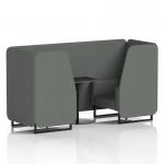 Brixworth 2 Seater Booth With Black Legs And Black Table With Black Leg In Sumi Fabric - Kobe Panels And Sofa SF000597