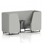 Brixworth 2 Seater Booth With Black Legs And Black Table With Black Leg In Sumi Fabric - Tokyo Panels And Sofa SF000599