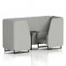 Brixworth 2 Seater Booth With Black Legs And Black Table With Black Leg In Sumi Fabric - Tokyo Panels And Sofa SF000599