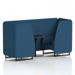 Brixworth 2 Seater Booth With Black Legs And Black Table With Black Leg In Sumi Fabric - Uto Panels And Sofa SF000600