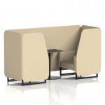 Brixworth 2 Seater Booth With Black Legs And Black Table With Black Leg In Sumi Fabric - Zen Panels And Sofa SF000601