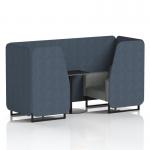 Brixworth 2 Seater Booth With Black Legs And Black Table With Black Leg In Rivet Fabric - Crucible Panels And Prime Sofa SF000604