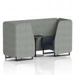 Brixworth 2 Seater Booth With Black Legs And Black Table With Black Leg In Rivet Fabric - Prime Panels And Crucible Sofa SF000606