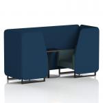 Brixworth 2 Seater Booth With Black Legs And Black Table With Black Leg In X2 Fabric - Calculus Panels And Polygon Sofa SF000609