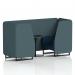 Brixworth 2 Seater Booth With Black Legs And Black Table With Black Leg In X2 Fabric - Polygon Panels And Calculus Sofa SF000612